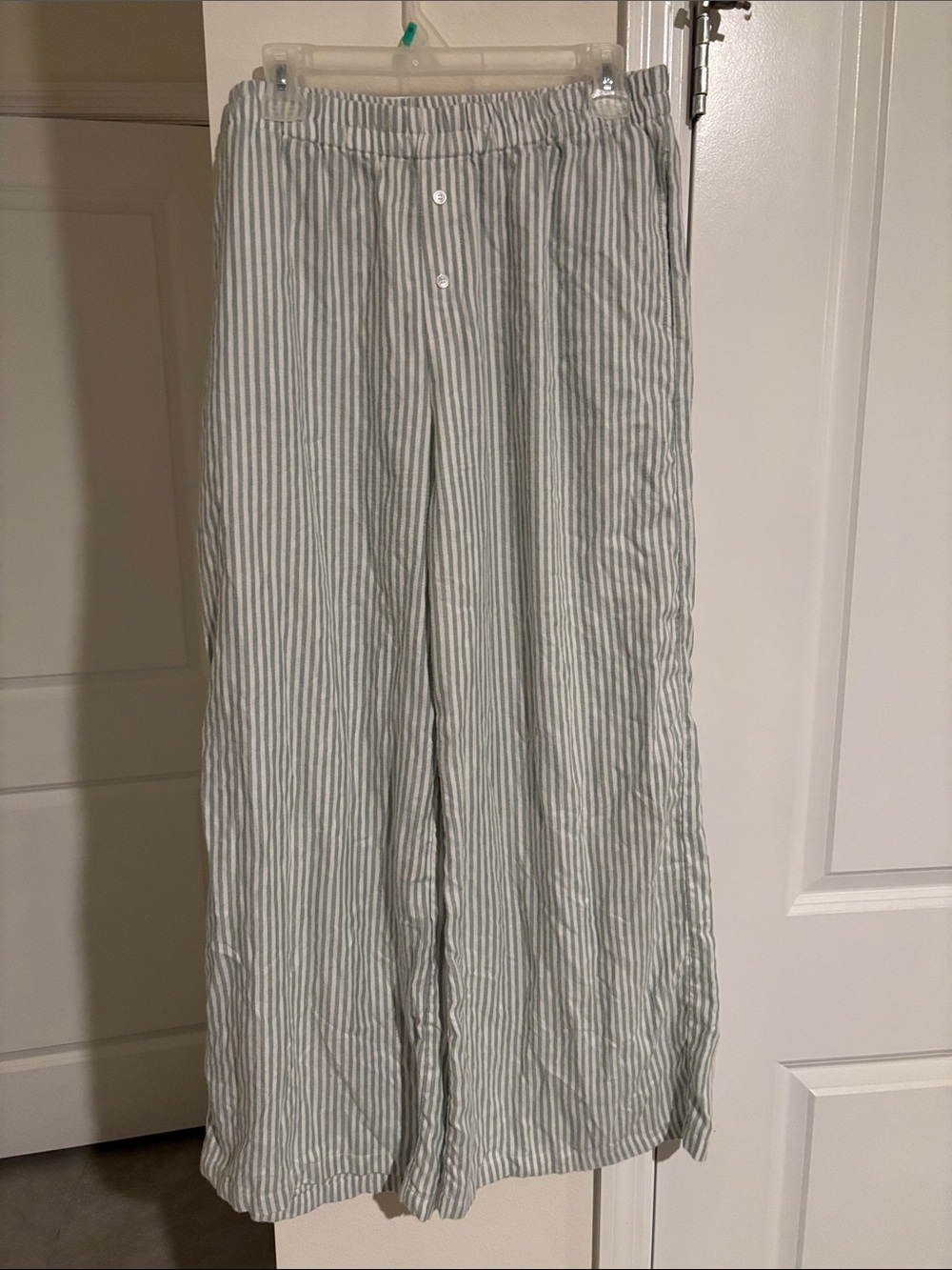 Sincerly Jules Green and White Striped Pajama Pants